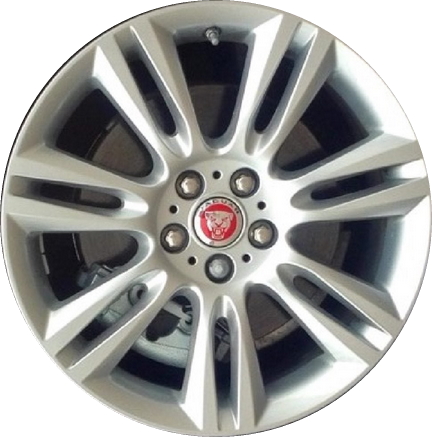 Jaguar XE 2017-2020 powder coat silver 18x7.5 aluminum wheels or rims. Hollander part number ALY59956U20, OEM part number T4N1677.