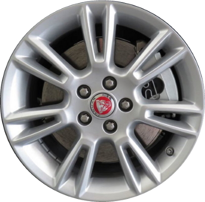 Jaguar XE 2017-2019 powder coat silver 17x7 aluminum wheels or rims. Hollander part number ALY59952, OEM part number T4N1683.
