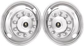 JD24102-F Kenworth T200, T300, T440, T470 24.5 Inch Stainless Steel Front Hubcaps/Simulators Set