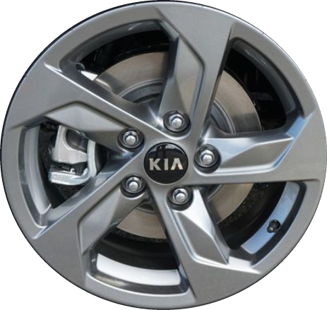 KIA K5 2021-2024 powder coat grey 16x6.5 aluminum wheels or rims. Hollander part number ALY71026HH, OEM part number 52910-L3130.