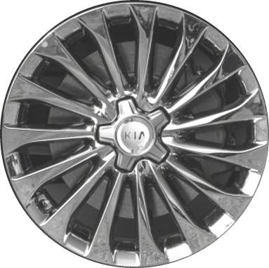 KIA K900 2016-2017 chrome 19x8 aluminum wheels or rims. Hollander part number ALY74723, OEM part number 529103T670.