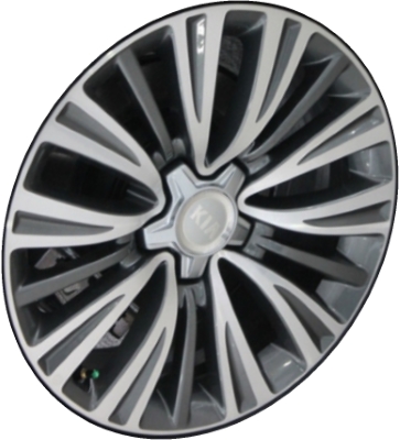KIA K900 2016-2017 charcoal machined 18x7.5 aluminum wheels or rims. Hollander part number ALY74722, OEM part number 529103T170.