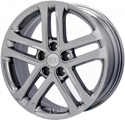 KIA Optima 2013 chrome 18x7.5 aluminum wheels or rims. Hollander part number ALY74673, OEM part number 529104C750.