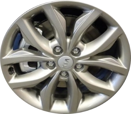 KIA Sedona 2019-2021 powder coat silver 18x7 aluminum wheels or rims. Hollander part number ALY74794/96536, OEM part number 52910A9500.