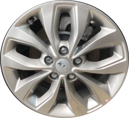 KIA Sedona 2019-2021 powder coat silver 17x6.5 aluminum wheels or rims. Hollander part number ALY74792, OEM part number 52910A9400.