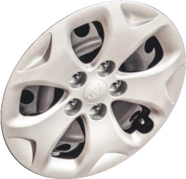 KIA SOUL 2014-2019, Plastic 5 Spoke, Single Hubcap or Wheel Cover For 16 Inch Steel Wheels. Hollander Part Number H66030.