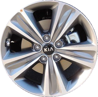 KIA Sportage 2014-2016 grey or black machined 18x7 aluminum wheels or rims. Hollander part number ALY74698U, OEM part number 529103W730, 529103W735.