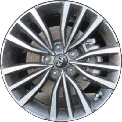 KIA Stinger 2018-2019 charcoal machined 18x8 aluminum wheels or rims. Hollander part number ALY74773, OEM part number 52910J5110.