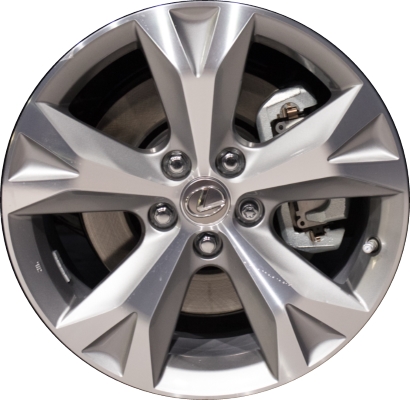 Lexus NX Turbo 2017, NX300h 2017 silver machined 18x7.5 aluminum wheels or rims. Hollander part number 74356, OEM part number 4261178241, 4261178231.