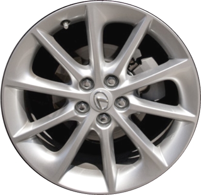Lexus CT200H 2011-2013 powder coat silver 17x7 aluminum wheels or rims. Hollander part number ALY74257U20, OEM part number 4261176050, 4261176060.