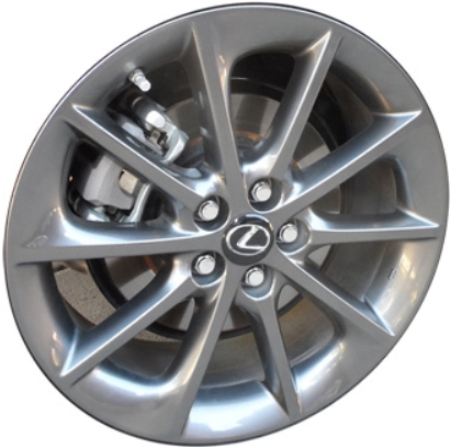Lexus CT200H 2011-2013 powder coat graphite 17x7 aluminum wheels or rims. Hollander part number ALY74257U30, OEM part number 4261176070, 4261176080.