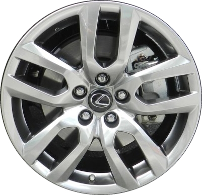 Lexus NX Turbo 2017, NX200t 2015-2016, NX300h 2015-2017 powder coat smoked hyper 18x7.5 aluminum wheels or rims. Hollander part number 74328, OEM part number 4261A-78070, 4261A-78080.