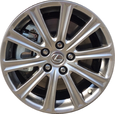 Lexus NX Turbo 2017, NX200t 2015-2016, NX300-2018-2021, NX300h 2015-2021 powder coat hyper silver 17x7 aluminum wheels or rims. Hollander part number 74326, OEM part number 4261A78030, 4261A78031, 4261A78040, 4261A78051, 4261A78061.