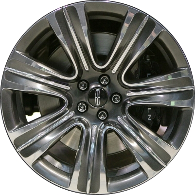 Lincoln MKC 2015-2018 smoked hyper polished 19x8.5 aluminum wheels or rims. Hollander part number ALY10021, OEM part number EJ7Z1007E.