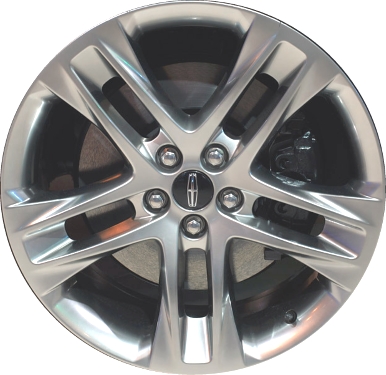 Lincoln MKC 2015-2019 powder coat hyper silver 19x8.5 aluminum wheels or rims. Hollander part number ALY10020, OEM part number EJ7Z1007K.