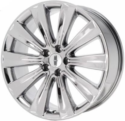 Lincoln MKS 2013-2016 polished 20x8 aluminum wheels or rims. Hollander part number ALY3930, OEM part number DA5Z1007A.