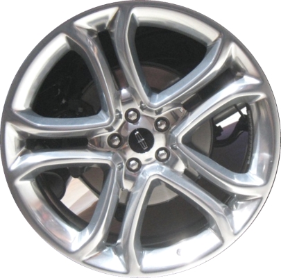 Lincoln MKX 2013-2015 polished 22x9 aluminum wheels or rims. Hollander part number ALY3931U80/3850B, OEM part number DA1Z1007B.