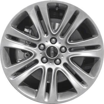 Lincoln MKZ 2013-2016 powder coat hyper silver 18x8 aluminum wheels or rims. Hollander part number ALY3952, OEM part number DP5Z1007A.