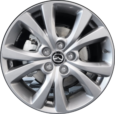 Mazda CX-30 2020-2024 powder coat silver 18x7 aluminum wheels or rims. Hollander part number ALY64995U35, OEM part number 9965A17080.