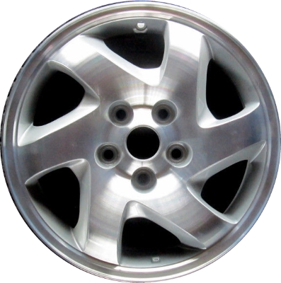 Mazda Tribute 2001-2004 silver machined 16x6.5 aluminum wheels or rims. Hollander part number ALY64845, OEM part number 9965246560.
