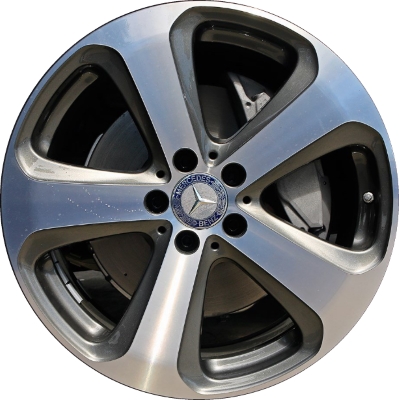 Mercedes-Benz GLC300 2016-2023, GLC350e 2018-2021 grey or black machined 19x8 aluminum wheels or rims. Hollander part number 85481U, OEM part number 25340110007X23, 25340110007X44.