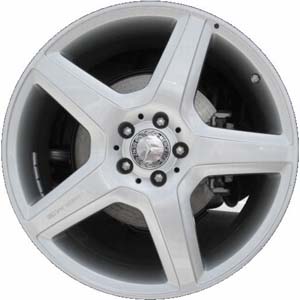 Mercedes-Benz ML550 2009-2010 powder coat silver 19x8.5 aluminum wheels or rims. Hollander part number ALY85072, OEM part number 1644016202.