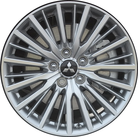 Mitsubishi Outlander 2019-2022 silver machined 18x7 aluminum wheels or rims. Hollander part number 65862a, OEM part number 4250F624.