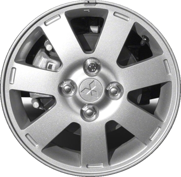 Mitsubishi Mirage 2014-2015 powder coat silver 14x4.5 aluminum wheels or rims. Hollander part number 66001, OEM part number 4250D035.