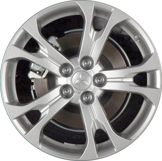 Mitsubishi Outlander 2014-2015 powder coat silver 18x7 aluminum wheels or rims. Hollander part number 70155, OEM part number 4250C200.