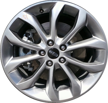 Lincoln MKC 2015-2019 powder coat hyper silver 18x8 aluminum wheels or rims. Hollander part number ALY10017, OEM part number EJ7Z1007F.