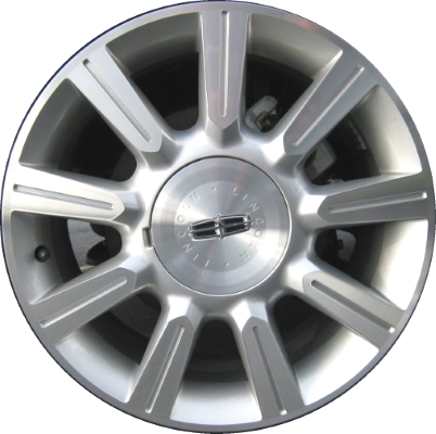 Lincoln MKZ 2010-2012 silver machined 17x7.5 aluminum wheels or rims. Hollander part number ALY3805, OEM part number 9H6Z1007A.