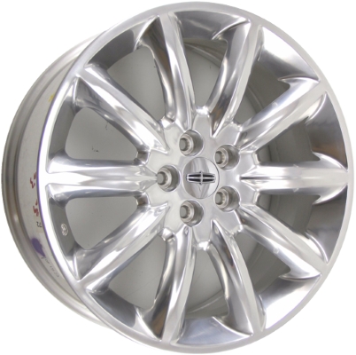 Lincoln MKT 2010-2012 polished 20x8 aluminum wheels or rims. Hollander part number ALY3825, OEM part number AE9Z1007A, BE9Z1007C.