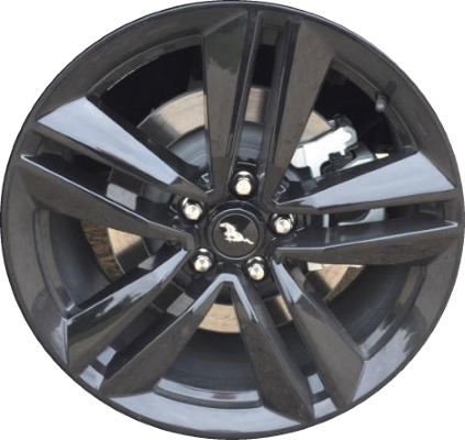 Ford Mustang 2015-2017 powder coat black 19x9 aluminum wheels or rims. Hollander part number ALY10034U45, OEM part number FR3Z1007E.