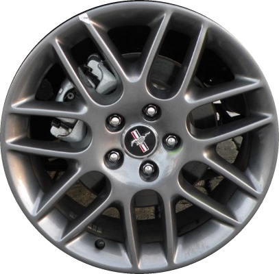Ford Mustang 2012-2014 powder coat grey 18x8 aluminum wheels or rims. Hollander part number ALY3886U35.LC81, OEM part number DR3Z1007J.