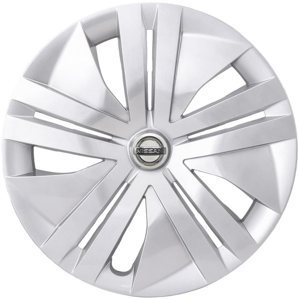 Nissan LEAF 2018-2024, Plastic 10 Vent, Single Hubcap or Wheel Cover For 16 Inch Steel Wheels. Hollander Part Number H53098.