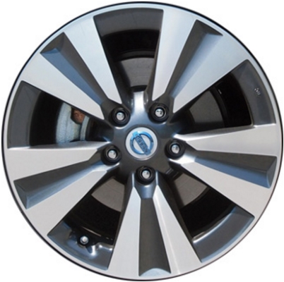 Nissan LEAF 2013-2017, Sentra 2016-2019 charcoal machined 17x6.5 aluminum wheels or rims. Hollander part number 62608, OEM part number 403003NF3E, 403003NF3D.
