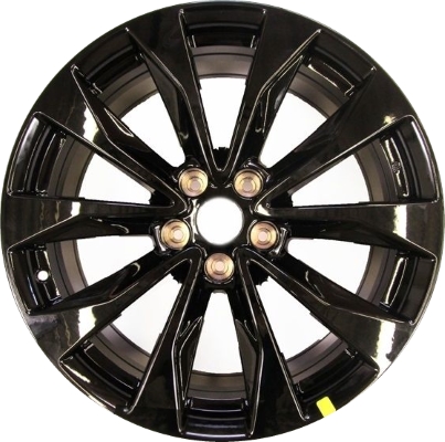 Nissan Maxima 2016-2023 powder coat black 19x8.5 aluminum wheels or rims. Hollander part number ALY62723U46, OEM part number T98W1-4RA6E, 403004RA6D.