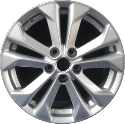Nissan Rogue 2014-2018 powder coat silver 17x7 aluminum wheels or rims. Hollander part number ALY62617, OEM part number 403004BA1A.