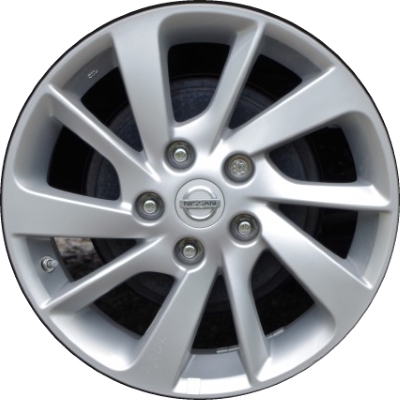 Nissan Sentra 2013-2016 powder coat silver 16x6.5 aluminum wheels or rims. Hollander part number ALY62609, OEM part number 403003RB1E, 403003RB1D.