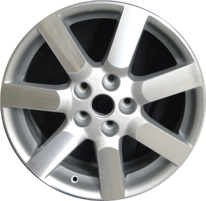 Nissan Maxima 2004-2006 silver machined 17x7 aluminum wheels or rims. Hollander part number ALY62422, OEM part number 403007Y000.