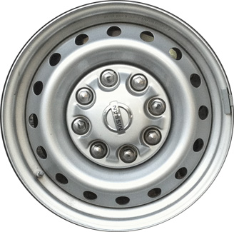 Nissan NV1500 2012-2021, NV2500 2012-2021, NV3500 2012-2021 powder coat silver 17x7.5 steel wheels or rims. Hollander part number STL62624, OEM part number 403001PA0A.
