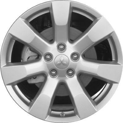 Mitsubishi Outlander 2009-2013 powder coat silver 18x7 aluminum wheels or rims. Hollander part number 10356, OEM part number 4250B368.
