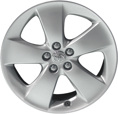 Toyota Prius 2010-2015 powder coat silver 17x7 aluminum wheels or rims. Hollander part number ALY69568U20, OEM part number 4261147170, 4261147200.