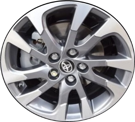 Toyota Prius 2019-2022 grey machined 15x6.5 aluminum wheels or rims. Hollander part number ALY75245U35, OEM part number 4261147600.