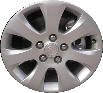 Buick Regal 2014-2017 powder coat silver 17x7 aluminum wheels or rims. Hollander part number ALY4120, OEM part number 13351762.