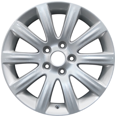 Chrysler Sebring 2010 powder coat silver 17x6.5 aluminum wheels or rims. Hollander part number ALY2391/2377, OEM part number Not Yet Known.