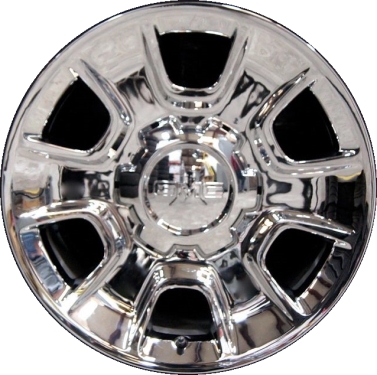 GMC Sierra 1500 2014-2016 chrome clad 18x8.5 aluminum wheels or rims. Hollander part number ALY5648, OEM part number 20942022.
