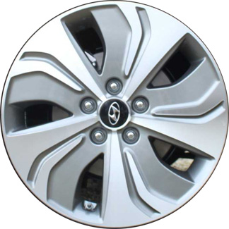 Hyundai Sonata 2013-2015 grey machined 17x6.5 aluminum wheels or rims. Hollander part number ALY70864U, OEM part number 529104R260, 529104R220.