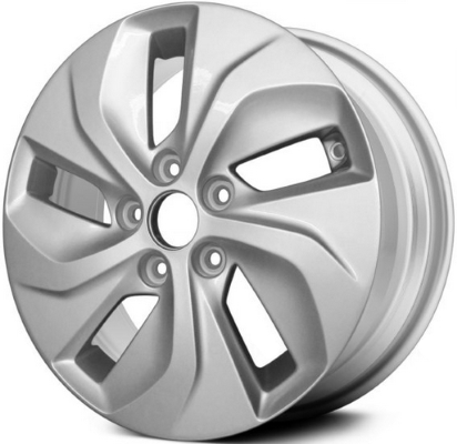Hyundai Sonata 2013-2015 powder coat silver 16x6.5 aluminum wheels or rims. Hollander part number ALY70863U, OEM part number 529104R160, 529104R220.