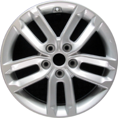 KIA Sorento 2014-2015 powder coat silver 17x7 aluminum wheels or rims. Hollander part number ALY74685U, OEM part number 529101U275.